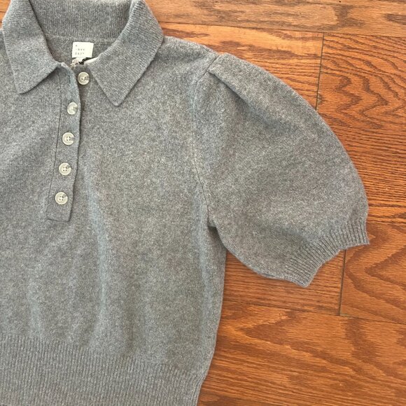 NWT A New Day Short Puff Sleeve Collared Sweater Size Large Cashmere Feel NEW - Picture 3 of 13